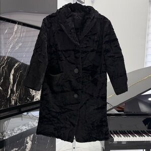 Vintage Elegant Black real  Fur Coat